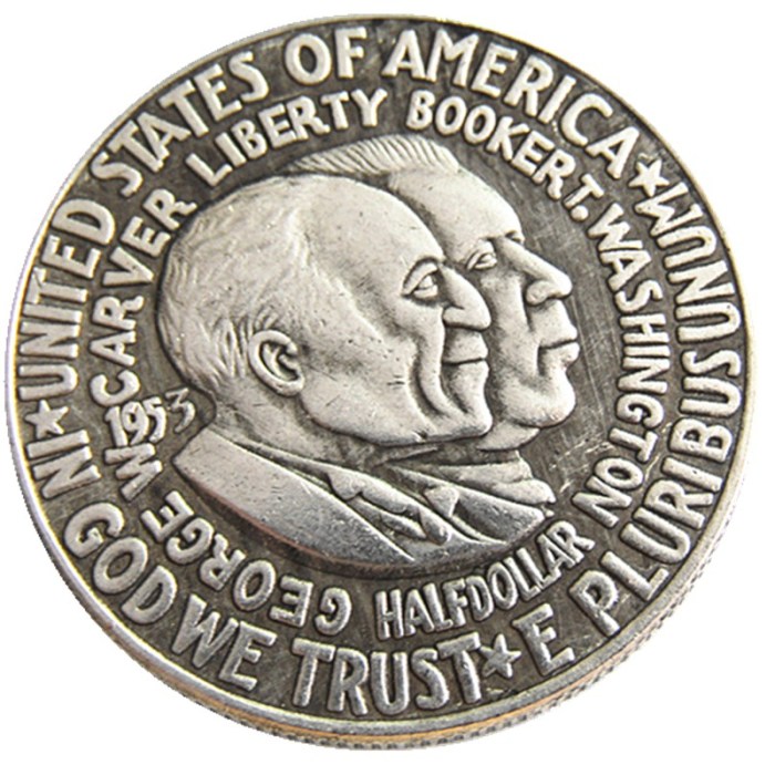 US 1953PDS Washington-Carver Half Dollar Silver Plated Copy Coin