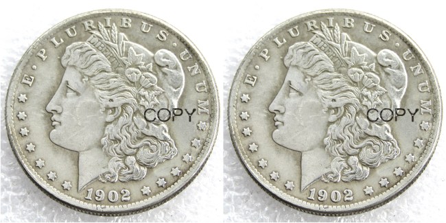 US 1902/1902 Morgan Dollar Two Faces Silver Plated Copy Coin