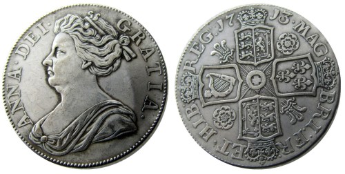 UF(13)United Kingdom 1713 1 Crown Anne Silver Plated Copy Coin