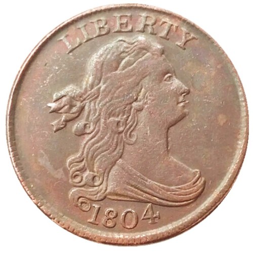 US 1804 Draped Bust Half Cent Copper Copy Coin