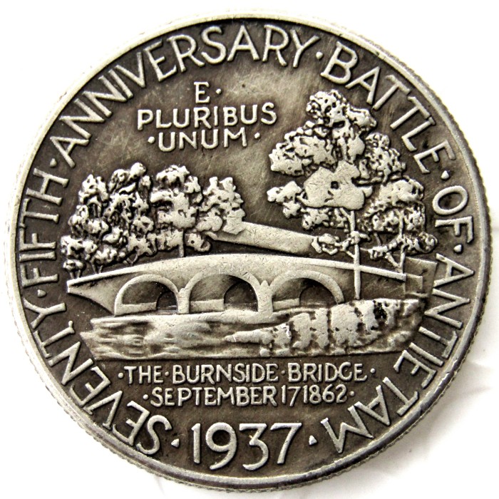 US 1937 Antietam Commemorative Half Dollars Silver Plated Copy Coins