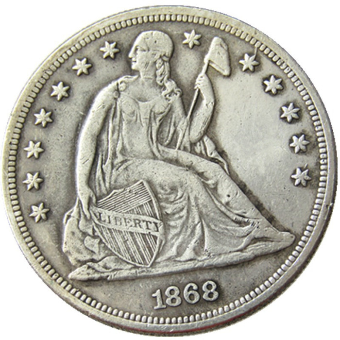 US 1868 Seated Liberty Dollar Silver Plated Copy Coin