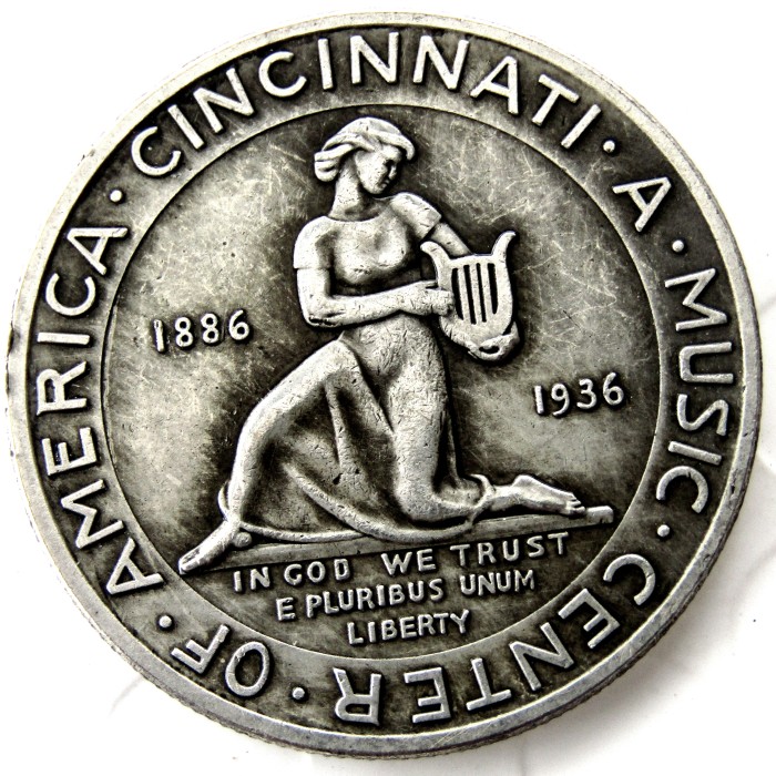 USA 1936 Cincinnati Commemorative Half Dollars Silver Plated Copy Coins