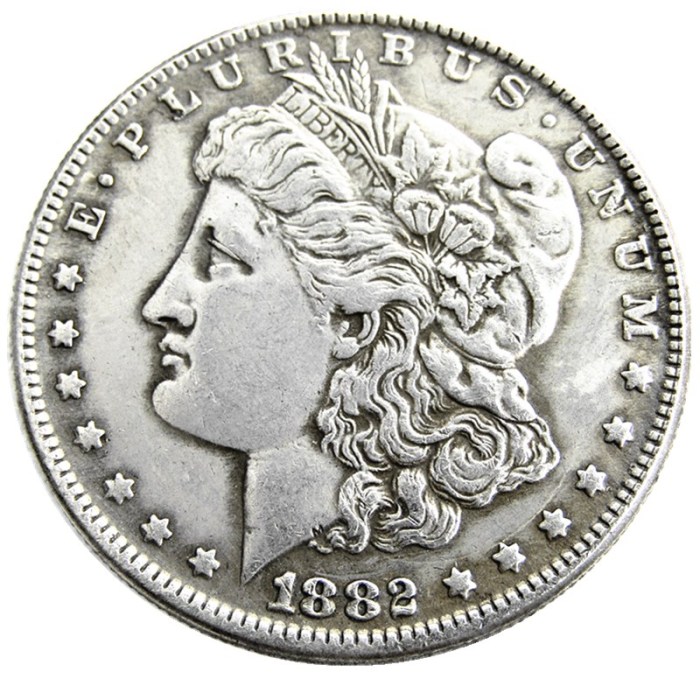 US 1882CC Morgan Dollar Silver Plated Copy Coin