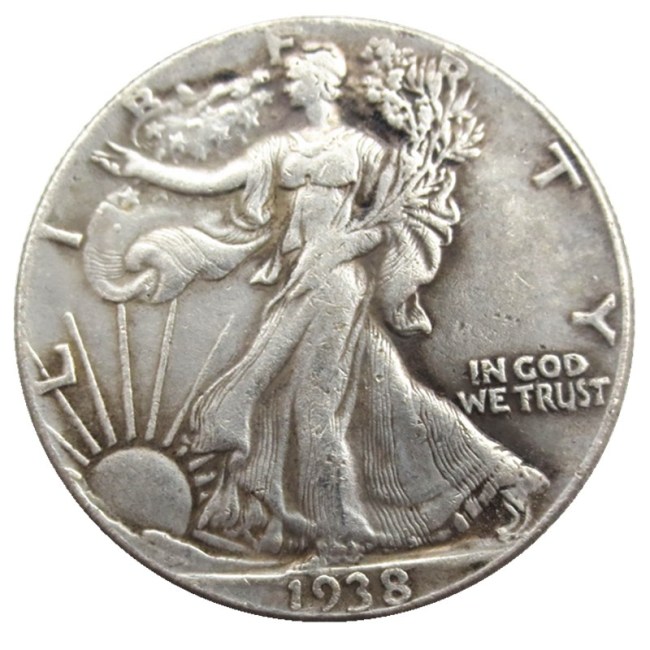 US 1938S Walking Liberty Half Dollar Silver Plated Copy Coins