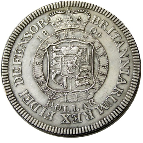 UF(18)GREAT BRITAIN TRADE DOLLAR 1804 GEORGE III Silver Plated Copy Coin