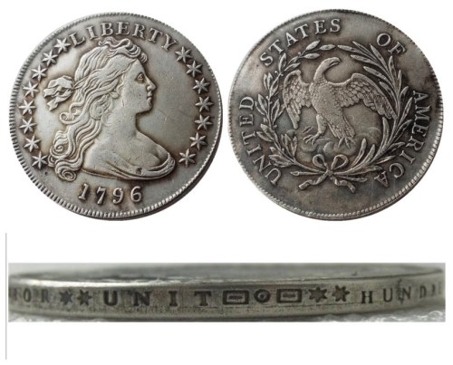 US 1796 Draped Bust Dollar Small Eagle Silver Plated Copy Coins