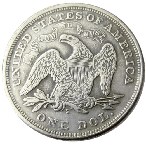 US 1873S Seated Liberty Dollar Silver Plated Copy Coin