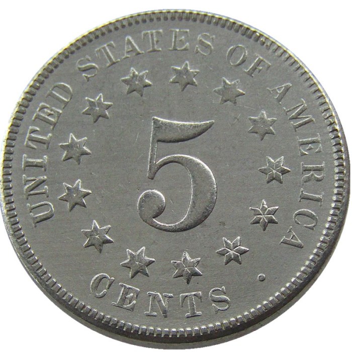 US 1881 Shield Nickel Five Cents Copy Coin