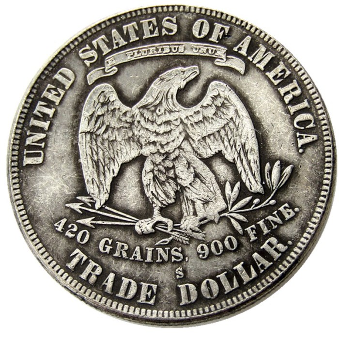 US 1875S Trade Dollar Silver Plated Copy Coin