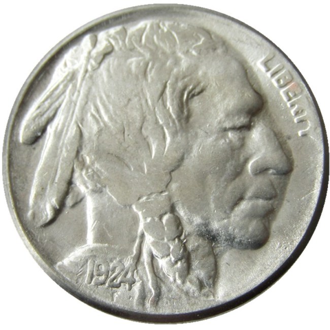 US 1924P-S-D Buffalo Nickel Five Cents Copy Coin