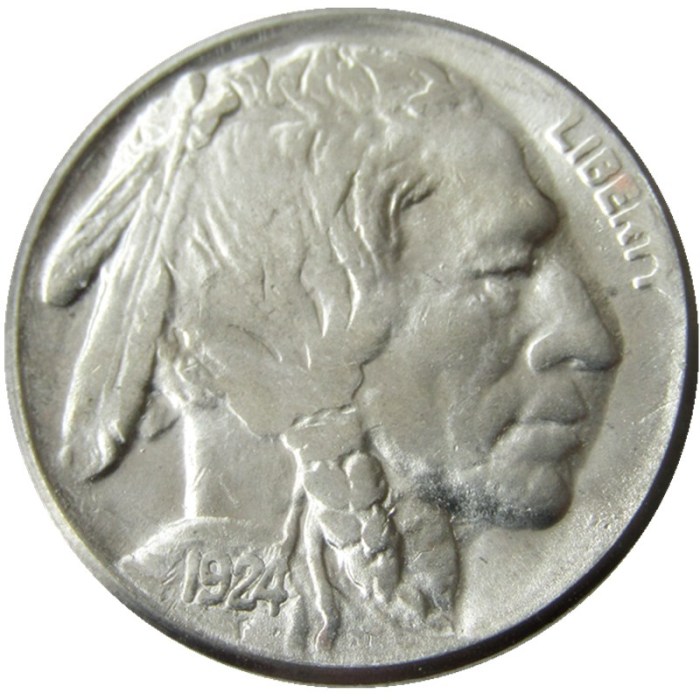 US 1924P-S-D Buffalo Nickel Five Cents Copy Coin