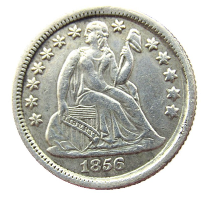 US 1856 P/S Liberty Seated Dime Silver Plated Copy Coin