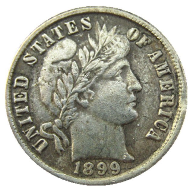 US 1899 P/S/O Barber Dime Silver Plated Copy Coin