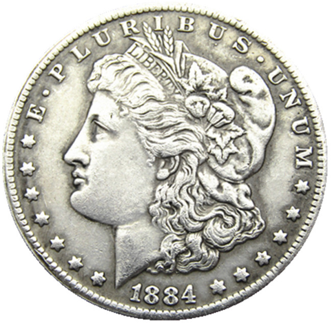 US 1884CC Morgan Dollar Silver Plated Copy Coin