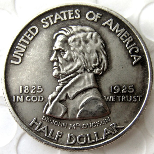 USA 1925 Fort Vancouver Commemorative Half Dollars Silver Plated Copy Coins