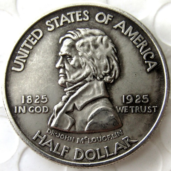 USA 1925 Fort Vancouver Commemorative Half Dollars Silver Plated Copy Coins