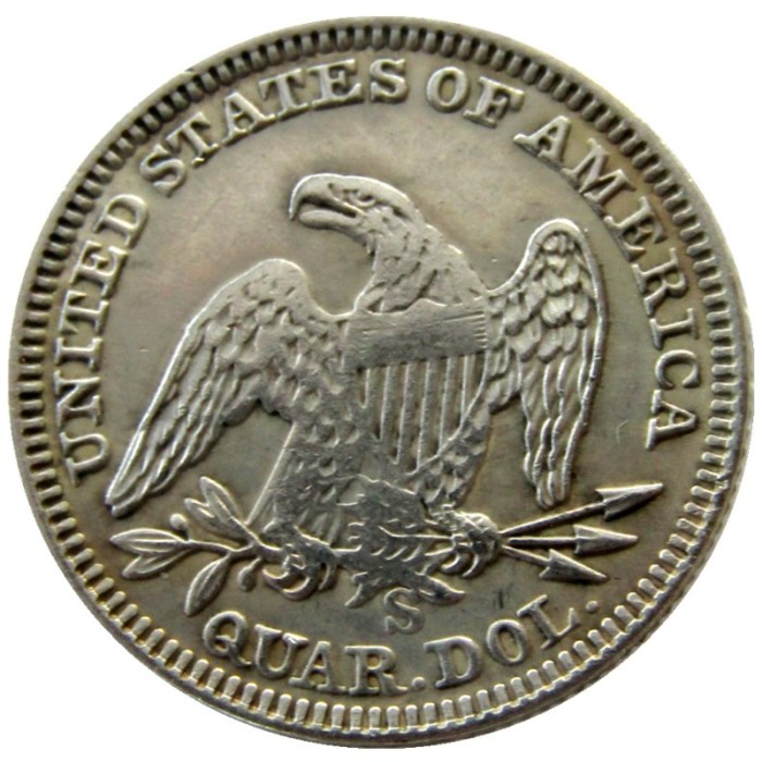 US 1864 P/S SEATED LIBERTY QUARTER DOLLARS Silver Plated Coins COPY