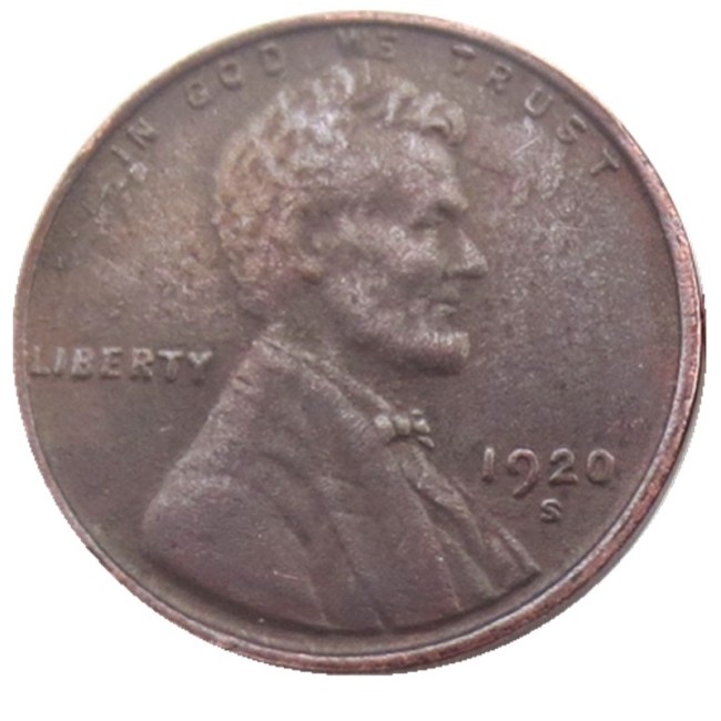 US 1920-P-S-D Lincoln Penny Cent 100% Copper Copy Coin