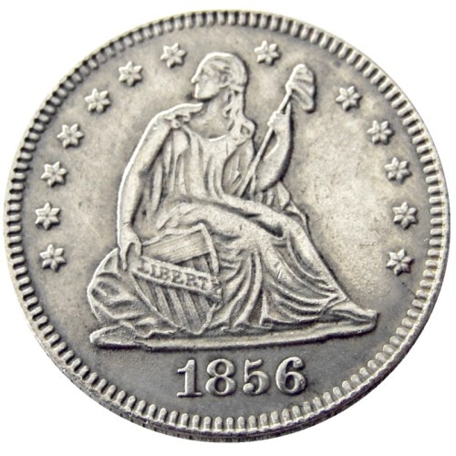 US 1856 P/O/S SEATED LIBERTY QUARTER DOLLARS Silver Plated Coins COPY