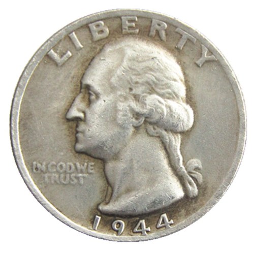 US Coins 1944P/S/D Washington Quarter Dollar Silver Plated Copy Coin