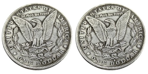 US Two Faces -S-S Double Eagles Morgan Dollar Silver Plated Copy Coin