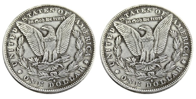 US Two Faces -S-S Double Eagles Morgan Dollar Silver Plated Copy Coin
