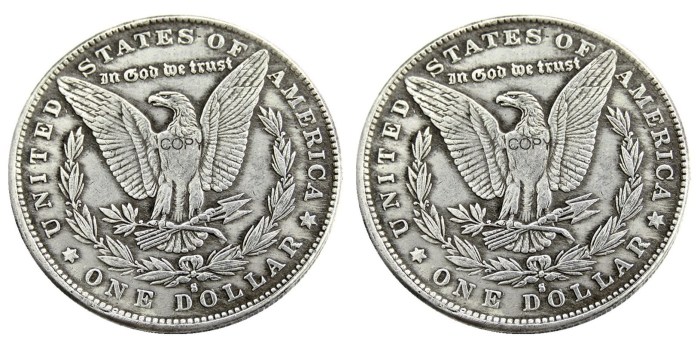 US Two Faces -S-S Double Eagles Morgan Dollar Silver Plated Copy Coin