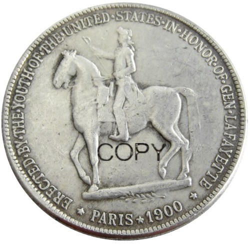US 1900 Lafayette Commemorative Dollar Silver Plated Copy Coin
