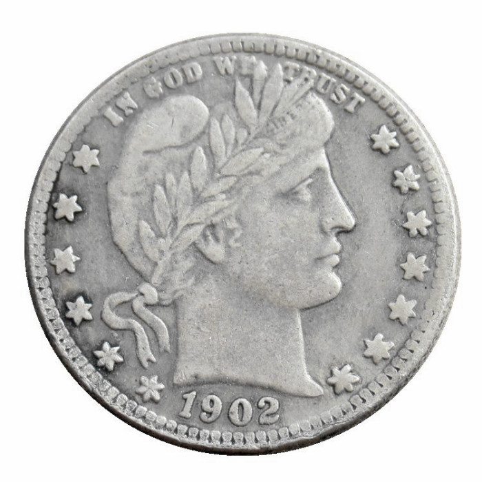 US 1902 P/S/O Barber Quarter Dollar Silver Plated Coins COPY