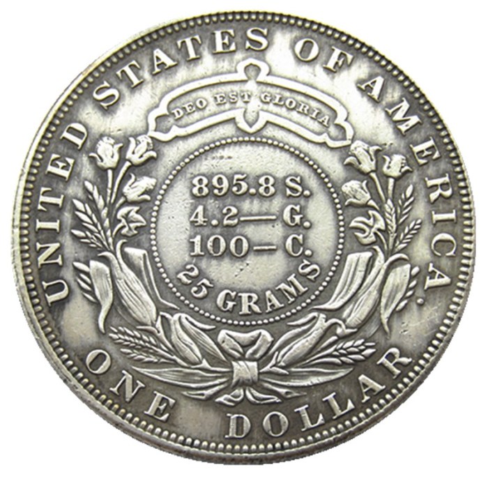 USA 1879 Metric Dollar Patterns Silver Plated Copy Coin