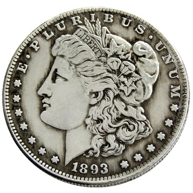 US 1893 Morgan Dollar Silver Plated Copy Coin