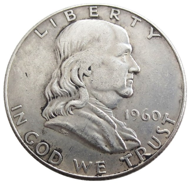 US 1960 PD Franklin Half Dollar Silver Plated Copy Coins