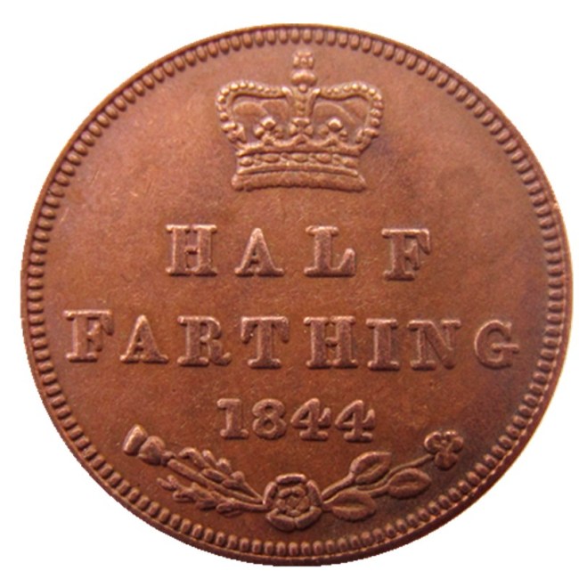 UK 1844Great Britain / Ceylon Victoria Half Farthing copy coins