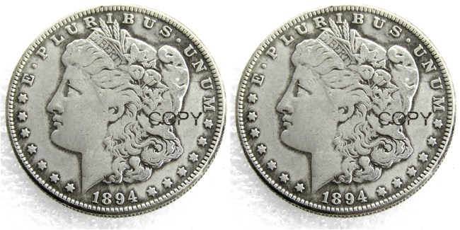 US 1894/1894 Morgan Dollar Two Faces Silver Plated Copy Coin