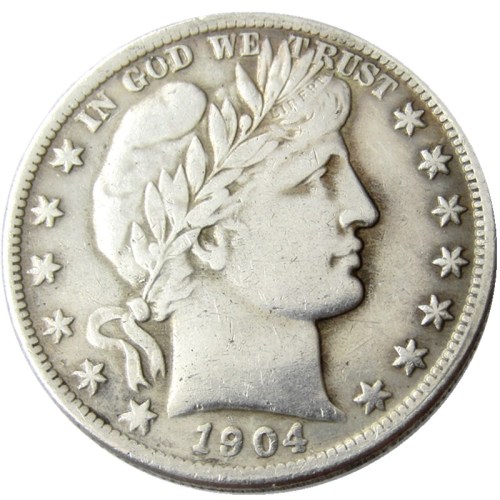 US 1904 P-S-O Barber Half Dollar Silver Plated Copy Coins