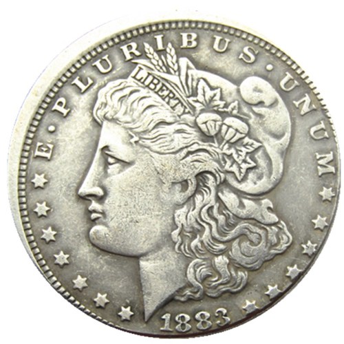 US 1883o Morgan Dollar Off-Center Silver Plated Copy Coin