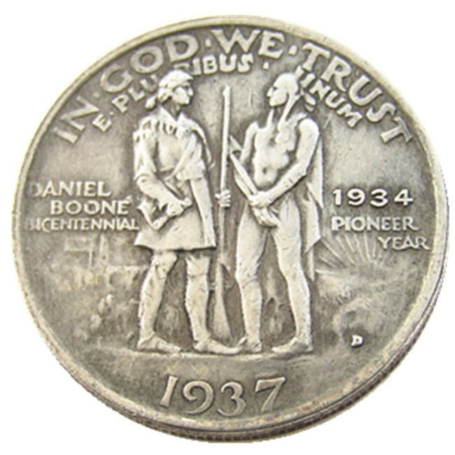 US 1934-1937D Danial Half Dollar Commemorative Silver Plated Copy Coin