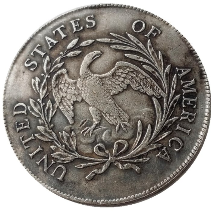 US 1798 Draped Bust Dollar Small Eagle Silver Plated Copy Coins