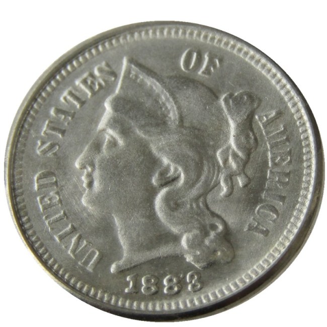 US 1883 Three Cents Nickel Copy Coin