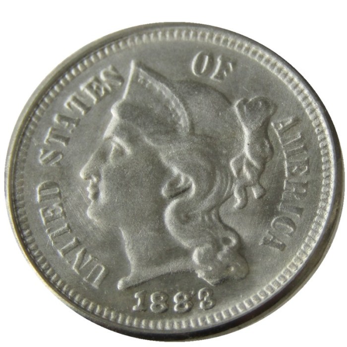 US 1883 Three Cents Nickel Copy Coin