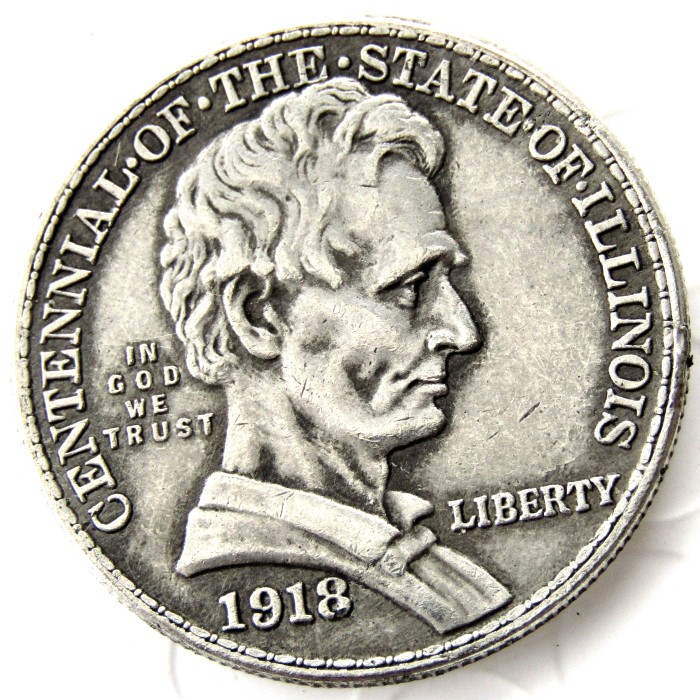US 1918 Lincoln Commemorative Half Dollar Silver Plated Copy Coin