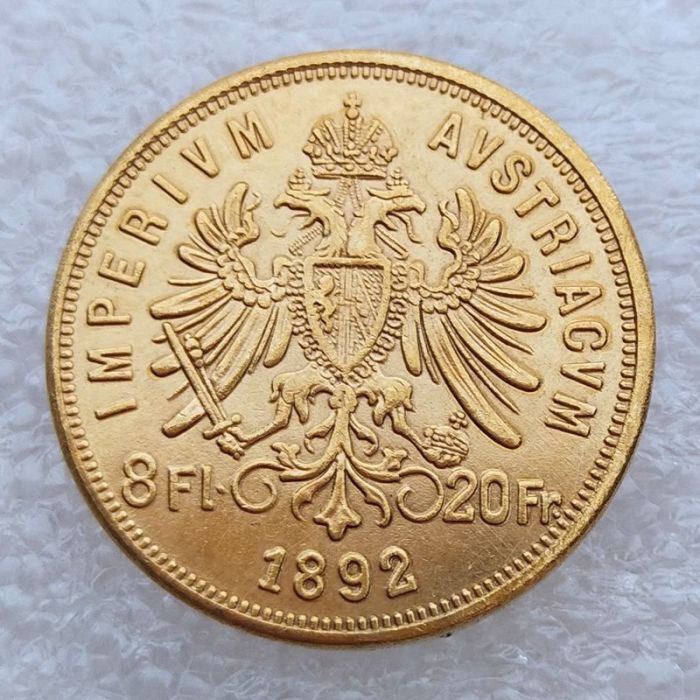 Austria 8 Florins / 20 Francs1870 1872 1890 1892  Diameter 21MM Brass Gold-Plated Coins COPY