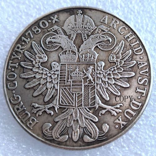 Austria 1780  1 Thaler - Maria Theresia Diameter 40MM.Silver-Plated Coins COPY
