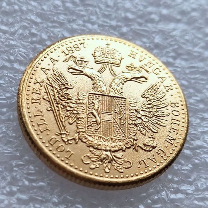 Austria 1 Ducat - Franz Joseph I 1874 - 1915 Diameter 20MM Brass Gold-Plated Coins COPY
