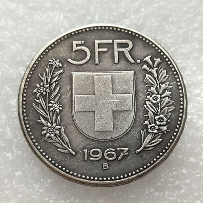 1967 5 Francs Silver Plated Copy Coin(31.5mm)