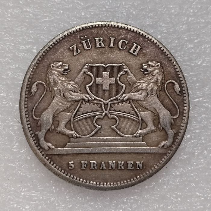 1859 Switzerland 5 Francs Silver Plated Copy Coin(37mm)