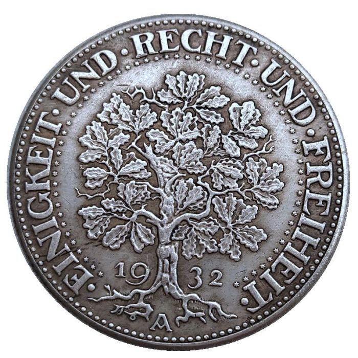 Germany 5 Reichsmark 1932 Silver Plated Copy Coins(36mm) DE43-44