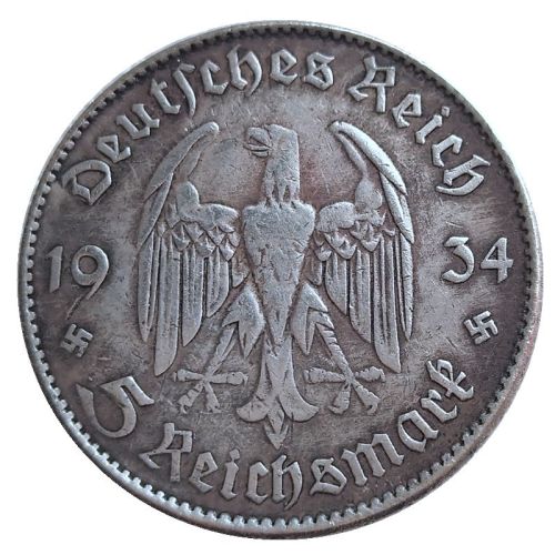 DE(54) Germany 5 Reichsmark 1934 Silver Plated Copy Coins