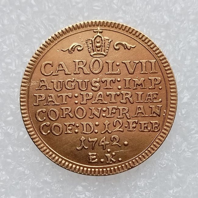 GERMANY (Empire) 1 Ducat 1742 Coronation Gold Plated copy coin (24mm)